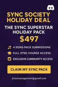 The Sync Superstar Holiday Pack – 4 Song Submissions + Full Sync Course + Discord Access